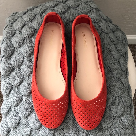 nine west red flats